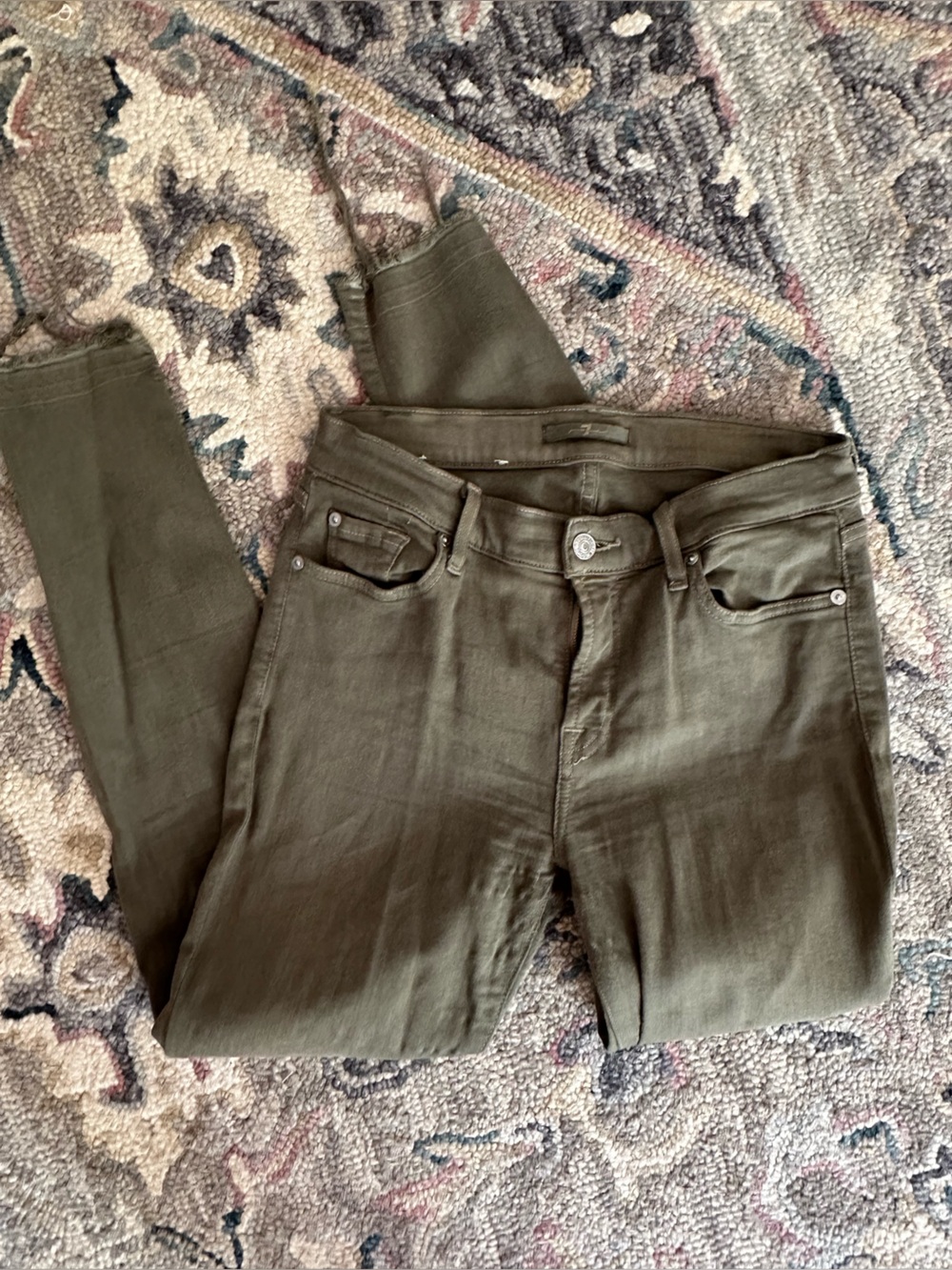 7 for all mankind Olive Skinny Jeans